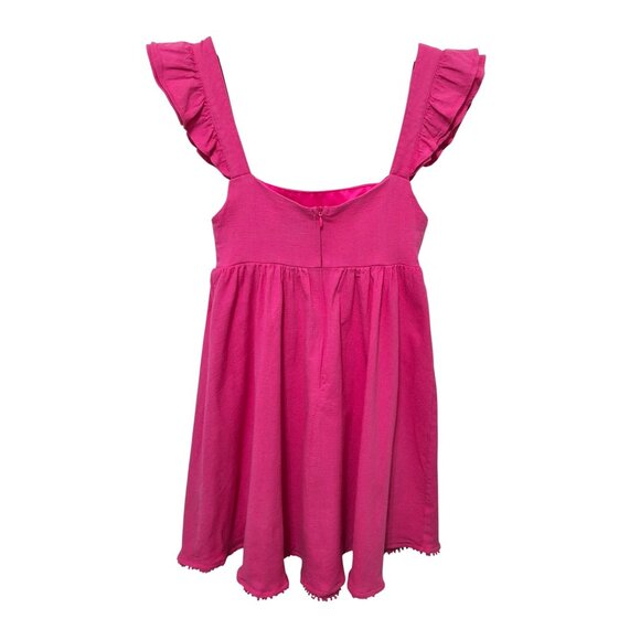 Hello Molly Ready For Brunch Hot Pink Mini Dress XS Babydoll Beachy - Picture 5 of 11